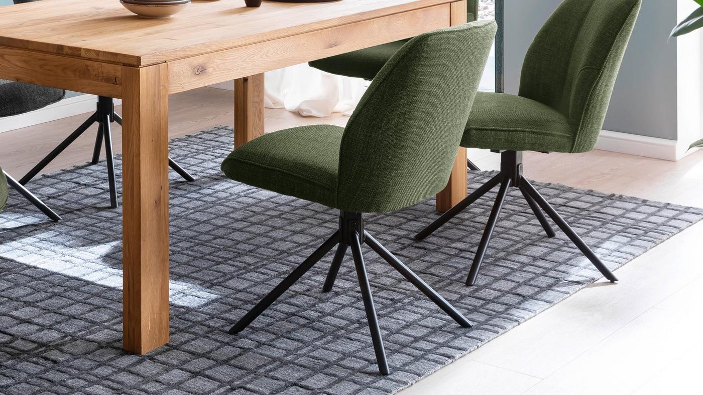 MCA furniture Drehstuhl 2er Set Drehstuhl Pemba Stuhl Webstoff olive 180° drehbar (2 St) von MCA furniture