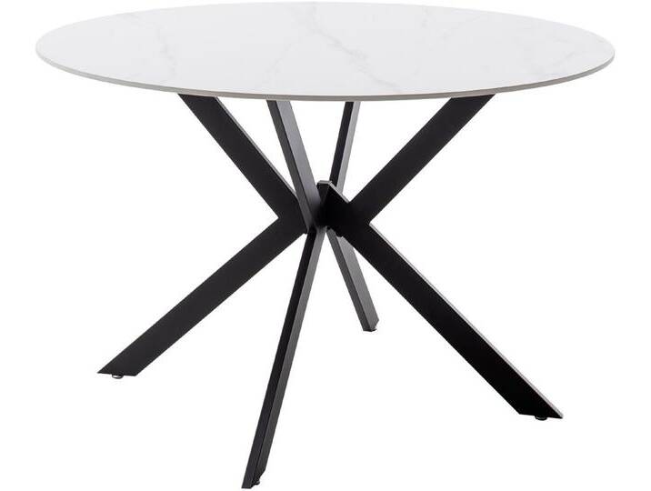 MCA furniture Esstisch UBATE Vierfußtisch (1-St), Keramik, Metall, weiß marmoriert, dining table, 4-6 Personen, weiß von MCA-furniture