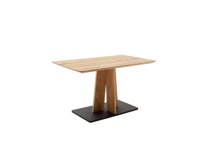 MCA furniture Esstisch schweiter Kante, in Wildeiche massiv / schwarz - 120x76x80 (BxHxT), schwarz von MCA-furniture