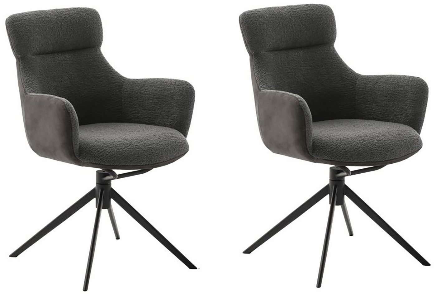 MCA furniture Esszimmerstuhl PELION, (2er-Set), drehbar 360°, Dreh- & Schwingfunktion, Sitzhöhe ca. 50 cm von MCA furniture