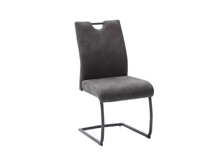 MCA furniture Esszimmerstuhl 2er Set Freischwinger Stuhl Acroma, Feingewebe, dunkelgrau (2er-Set), grau von MCA-furniture