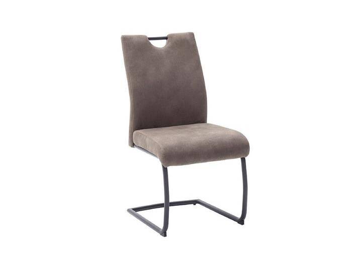 MCA furniture Esszimmerstuhl 2er Set Freischwinger Stuhl Acroma, Feingewebe, sand (2er-Set), braun von MCA-furniture
