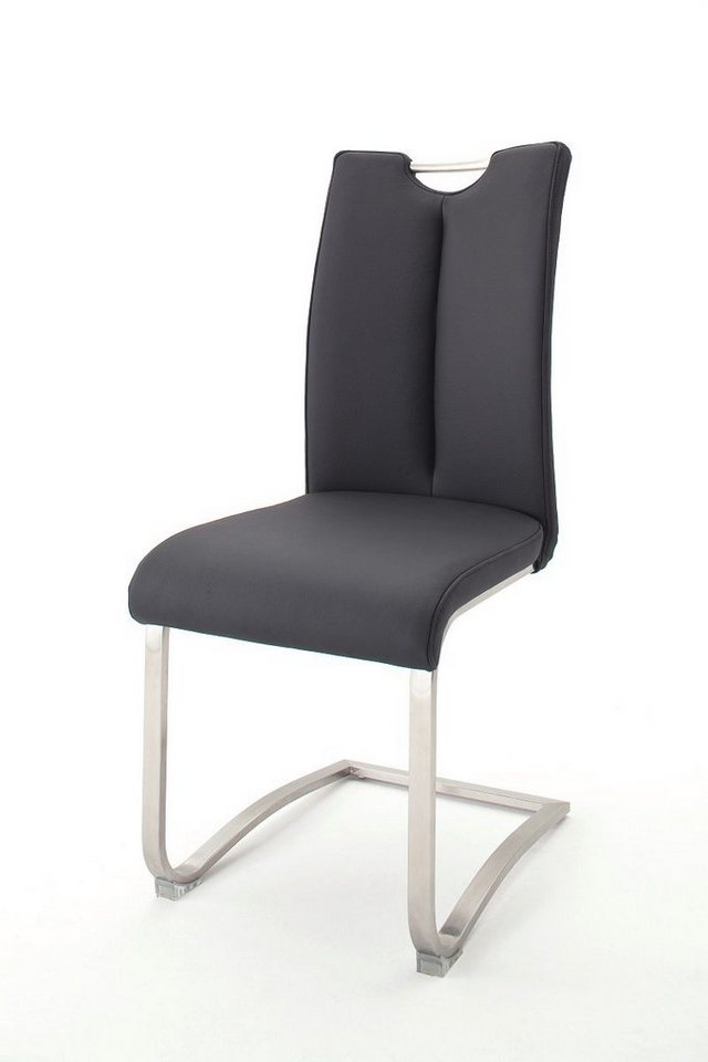 MCA furniture Esszimmerstuhl 2er Set Freischwinger Stuhl Artos, Kunstleder, Edelstahl, schwarz (2er-Set) von MCA furniture