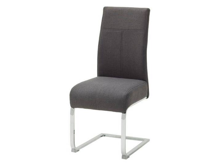 MCA furniture Esszimmerstuhl 2er Set Freischwinger Stuhl Foshan, mit feinem Webstoff, anthrazit (2er-Set), grau von MCA-furniture