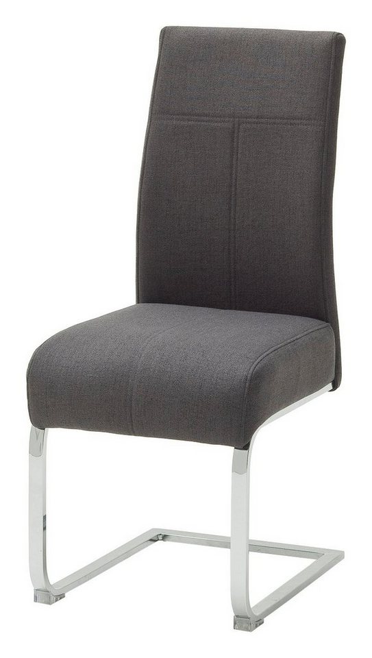 MCA furniture Esszimmerstuhl 2er Set Freischwinger Stuhl Foshan, mit feinem Webstoff, anthrazit (2er-Set) von MCA furniture