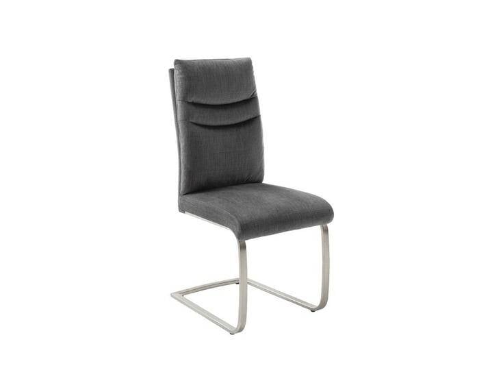 MCA furniture Esszimmerstuhl 2er Set Freischwinger Stuhl Gibara, Edelstahl, anthrazit (2er-Set), grau von MCA-furniture