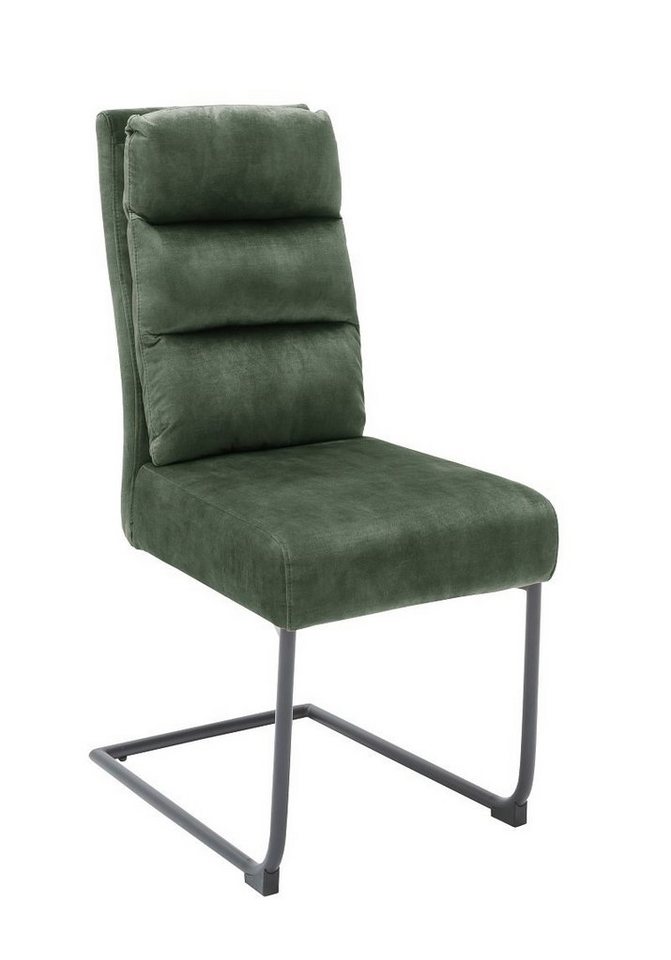 MCA furniture Esszimmerstuhl 2er Set Freischwinger Stuhl Lampang, oliv (2er-Set) von MCA furniture