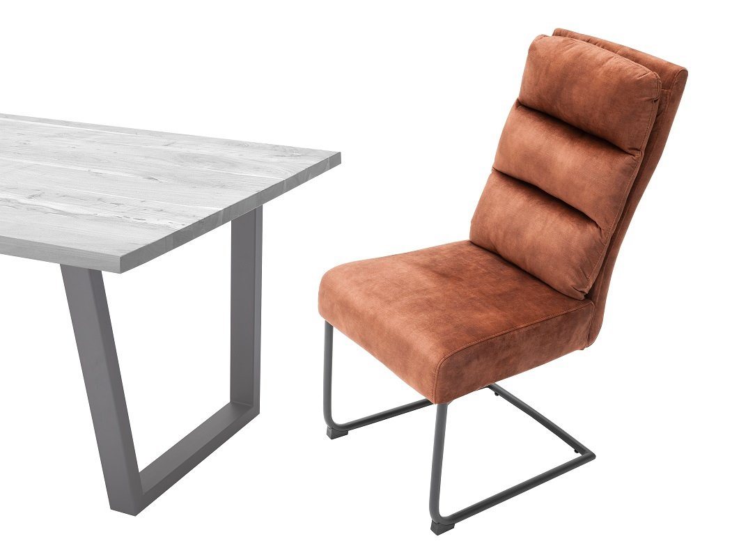 MCA furniture Esszimmerstuhl 2er Set Freischwinger Stuhl Lampang, rostbraun (2er-Set) von MCA furniture