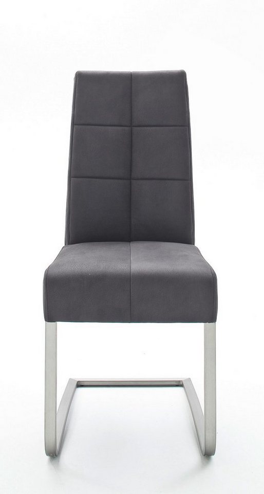 MCA furniture Esszimmerstuhl 2er Set Freischwinger Stuhl Salva, Microfaserbezug, grau (2er-Set) von MCA furniture
