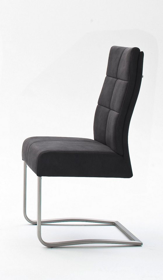 MCA furniture Esszimmerstuhl 2er Set Freischwinger Stuhl Salva, Microfaserbezug, schwarz (2er-Set) von MCA furniture