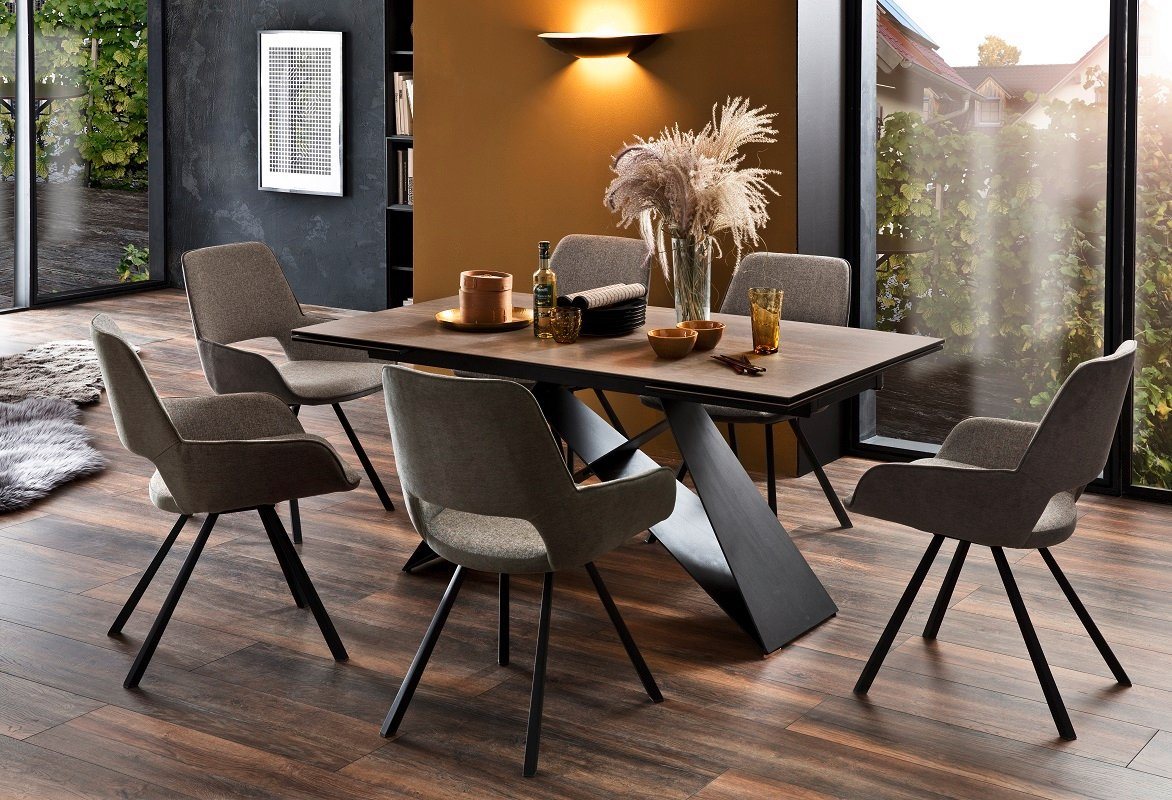 MCA furniture Esszimmerstuhl 2er Set Parana, mit Armlehnen, drehbar, melange (2er-Set) von MCA furniture