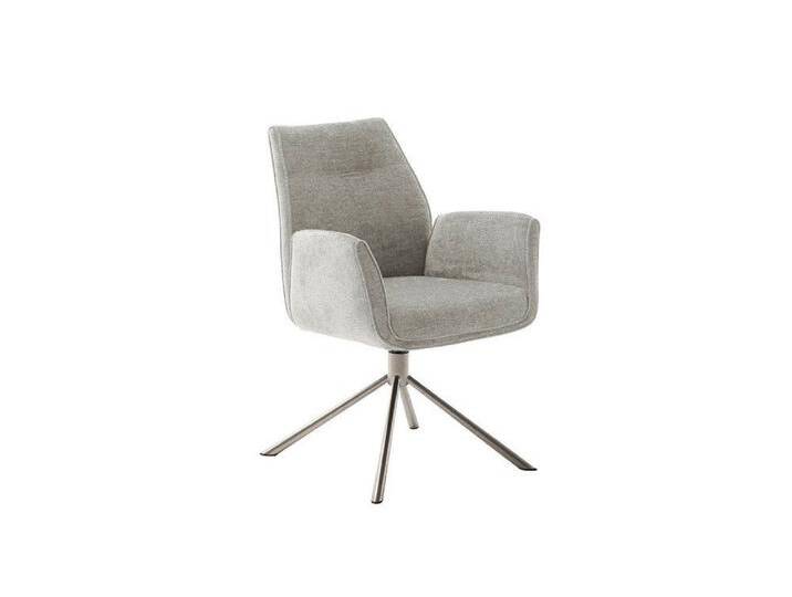 MCA furniture Esszimmerstuhl 2er Set Stuhl Diveria mit Armlehnen, Edelstahl, drehbar, taupe / (2er-Set) von MCA-furniture