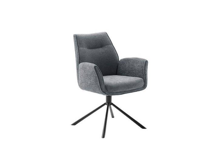 MCA furniture Esszimmerstuhl 2er Set Stuhl Diveria mit Armlehnen, drehbar, anthrazit / grau (2er-Set), grau von MCA-furniture