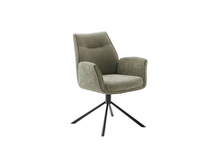 MCA furniture Esszimmerstuhl 2er Set Stuhl Diveria mit Armlehnen, drehbar, olive (2er-Set), grün von MCA-furniture