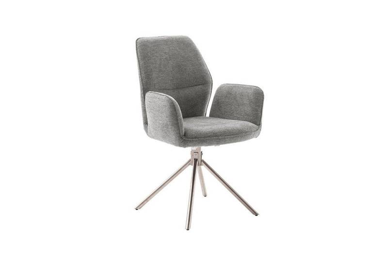 MCA furniture Esszimmerstuhl 2er Set Stuhl Greyton mit Armlehnen, Edelstahl, drehbar, grau (2er-Set) von MCA furniture