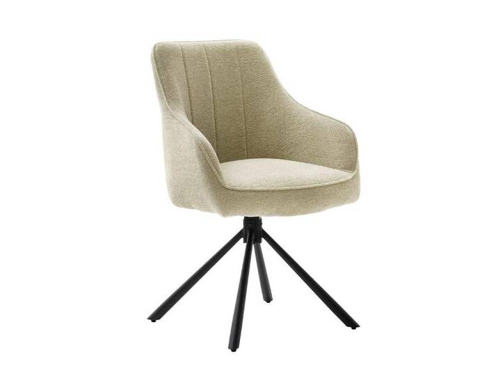 MCA furniture Esszimmerstuhl 2er Set Stuhl Kasama mit Armlehnen, drehbar, creme (2er-Set), gelb von MCA-furniture