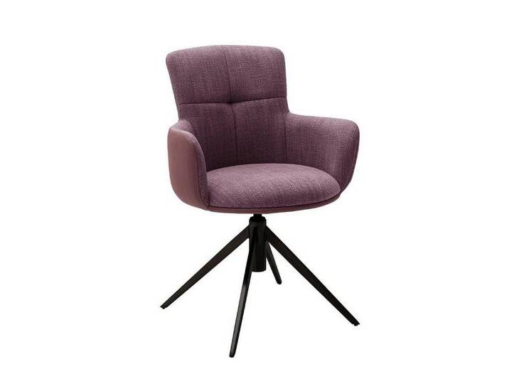 MCA furniture Esszimmerstuhl 2er Set Stuhl Mecana mit Armlehnen, drehbar, Chenille Optik, merlot (2er-Set), rot von MCA-furniture