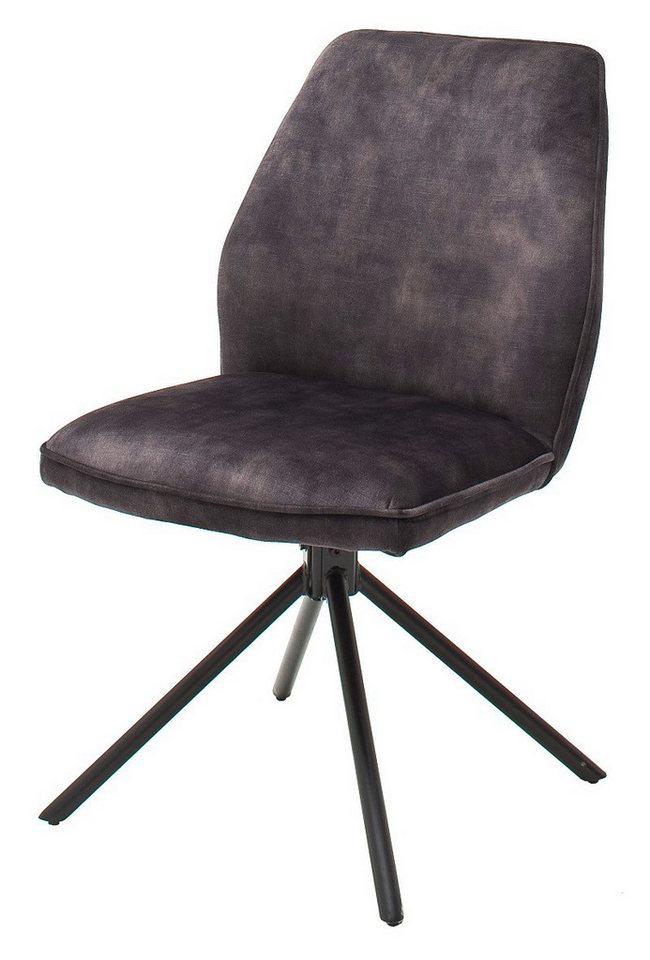 MCA furniture Esszimmerstuhl 2er Set Stuhl Ottawa, Vintage Velours-Optik, anthrazit (2er-Set) von MCA furniture