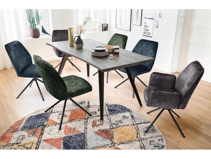 MCA furniture Esszimmerstuhl 2er Set Stuhl Ottawa, mit Armlehnen, Samt, olive (2er-Set), grau von MCA-furniture
