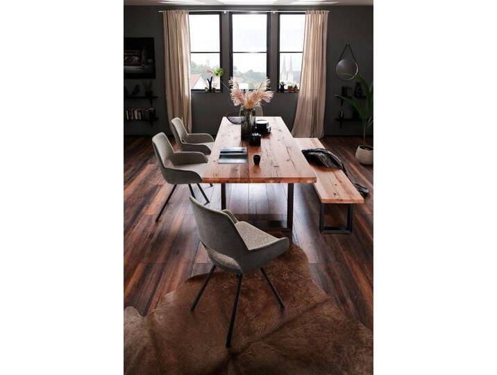 MCA furniture Esszimmerstuhl 2er Set Stuhl Parana, mit Armlehnen, melange (2er-Set), grau von MCA-furniture