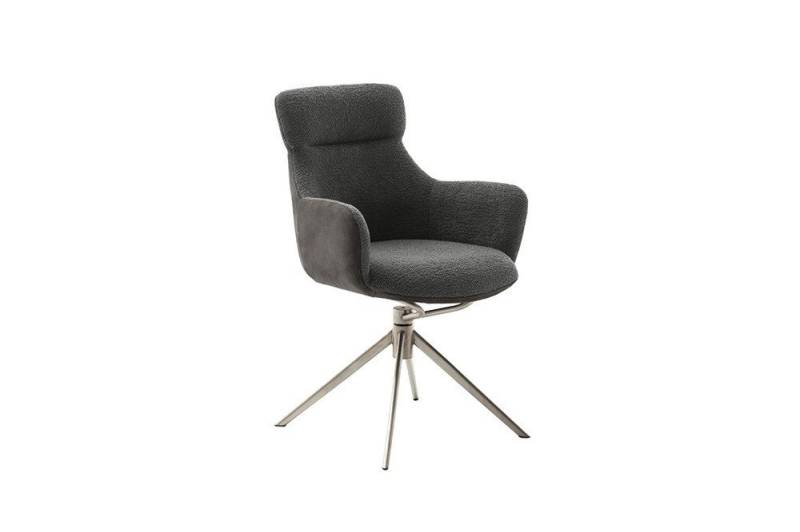MCA furniture Esszimmerstuhl 2er Set Stuhl Pelion mit Armlehnen, Edelstahl, drehbar, anthrazit (2er-Set) von MCA furniture