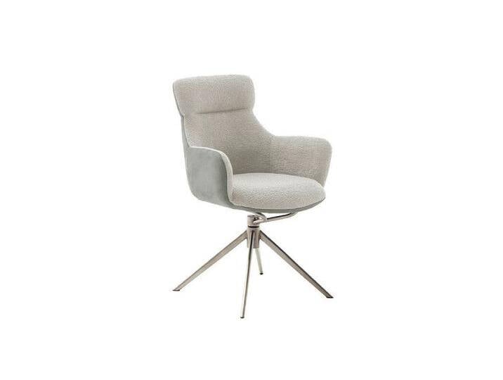 MCA furniture Esszimmerstuhl 2er Set Stuhl Pelion mit Armlehnen, Edelstahl, drehbar, grau / (2er-Set), grau von MCA-furniture