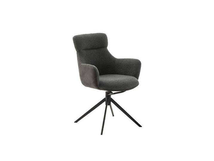 MCA furniture Esszimmerstuhl 2er Set Stuhl Pelion mit Armlehnen, drehbar, anthrazit (2er-Set), grau von MCA-furniture