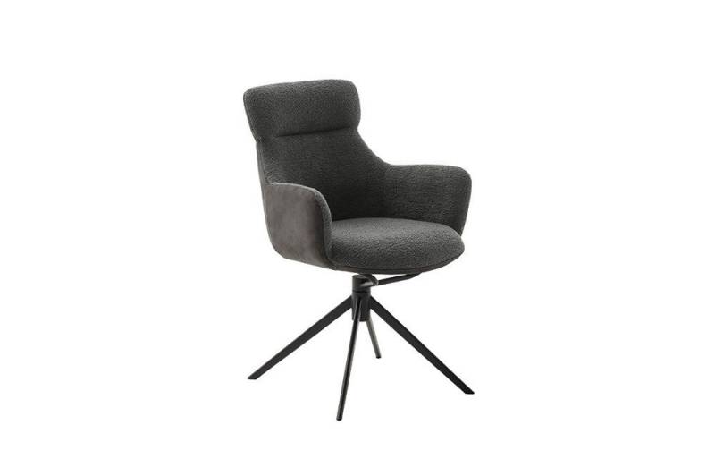 MCA furniture Esszimmerstuhl 2er Set Stuhl Pelion mit Armlehnen, drehbar, anthrazit (2er-Set) von MCA furniture