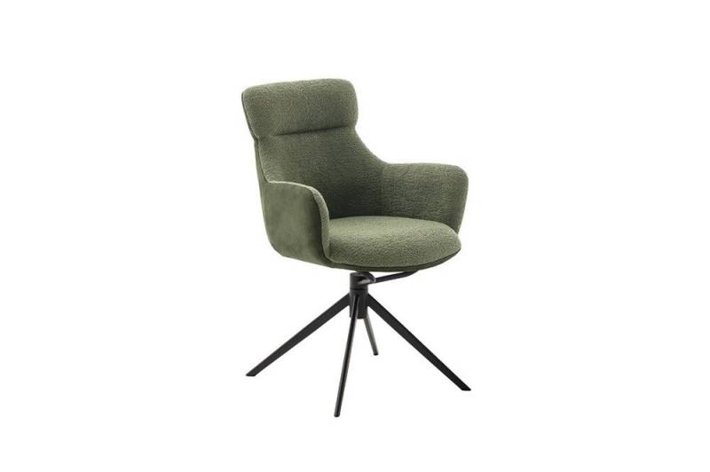 MCA furniture Esszimmerstuhl 2er Set Stuhl Pelion mit Armlehnen, drehbar, olive (2er-Set) von MCA furniture