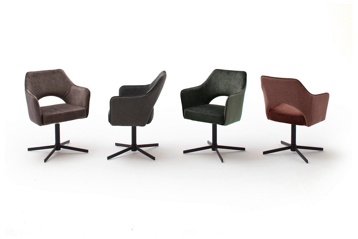 MCA furniture Esszimmerstuhl 2er Set Stuhl Valletta mit Armlehnen, Kreuzfuß, anthrazit (2er-Set) von MCA furniture