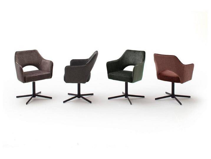 MCA furniture Esszimmerstuhl 2er Set Stuhl Valletta mit Armlehnen, Kreuzfuß, olive (2er-Set) von MCA-furniture