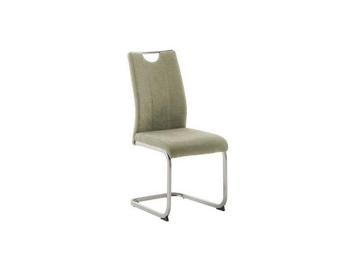 MCA furniture Esszimmerstuhl 4er Set Freischwinger Stuhl Teresina, Edelstahl, olive (4er-Set), grün von MCA-furniture