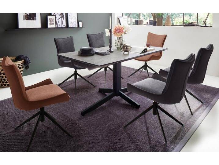 MCA furniture Esszimmerstuhl Deyna (2er-Set mit Metallgestell in schwarz), 360° drehbar mit Nivellierung, schwarz, Anthrazit von MCA-furniture