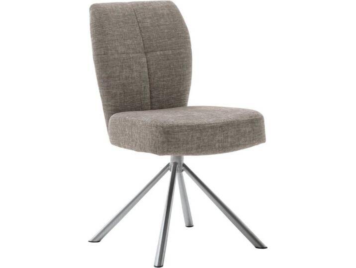 MCA furniture Esszimmerstuhl KEA, (2er-Set), 360°,Taschenfederkern, belastbar 120 kg, Sitzhöhe ca. 50 cm, braun, Edelstahl von MCA-furniture
