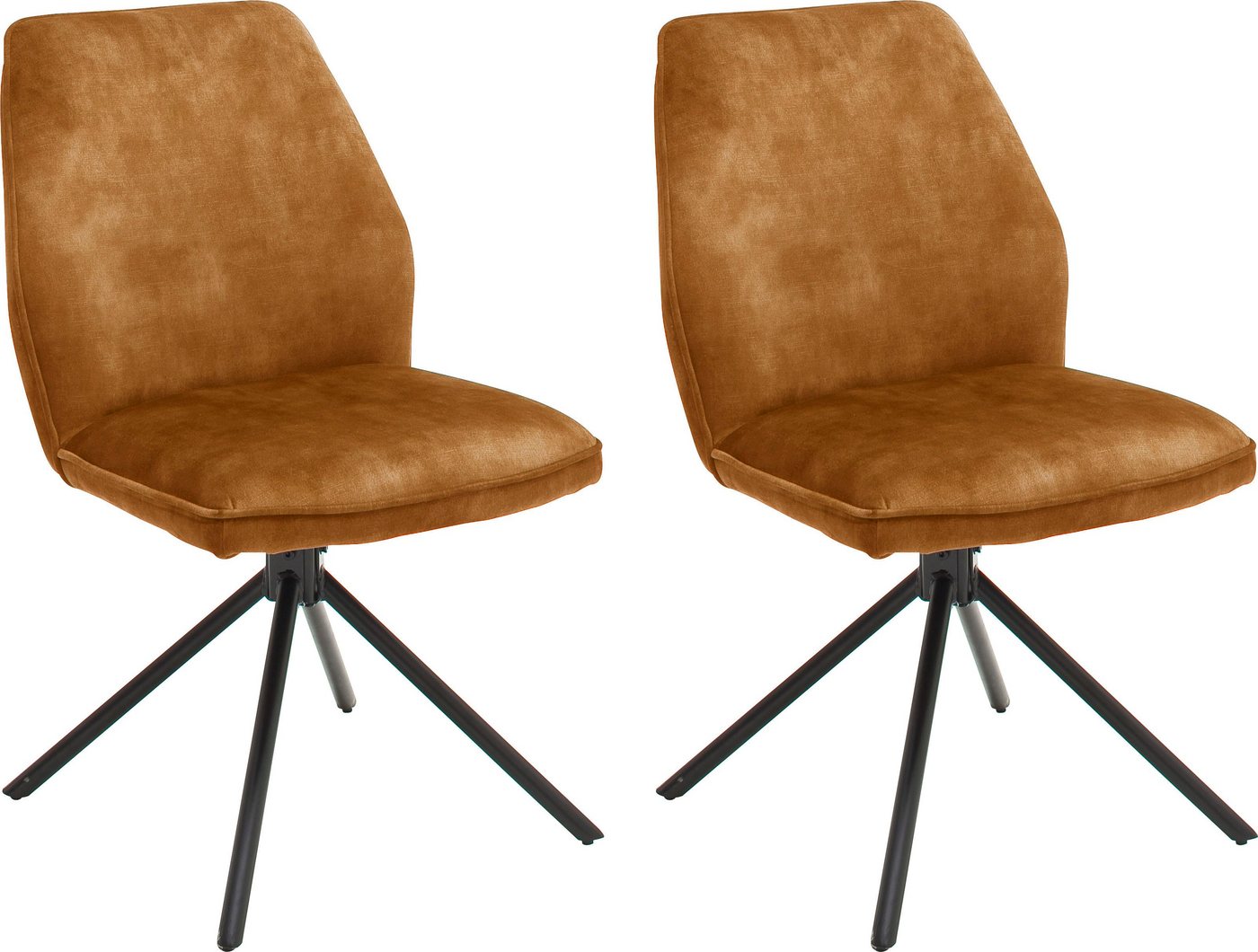 MCA furniture Esszimmerstuhl Ottawa (Set, 2 St), Vintage Veloursoptik mit Keder, Stuhl belastbar bis 120 Kg von MCA furniture