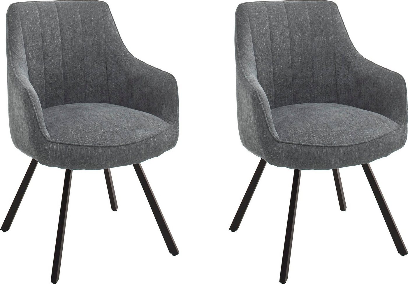 MCA furniture Esszimmerstuhl Sassello (Set, 2 St), Stuhl 180°drehbar mit Nivellierung, Stoffbezug, belastbar bis 120 kg von MCA furniture
