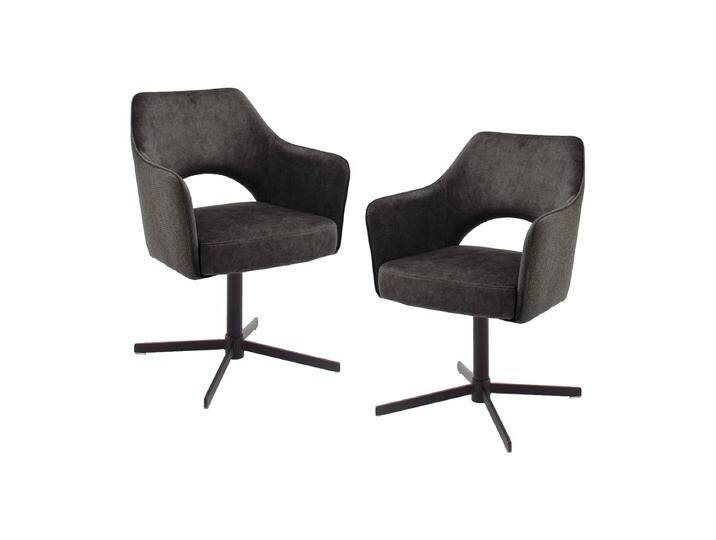 MCA furniture Esszimmerstuhl Valletta 2er-Set Bezug Innenseite in Velouroptik Außenseite Webstoff Kreußfuß schwarz 360° drehbar Federkernpolsterung MCA furniture Esszimmerstuhl Valletta 2er-Set Bezug Innenseite in Velouroptik Außenseite Webstoff Kreußfuß schwarz 360° drehbar Federkernpolsterung von MCA-furniture