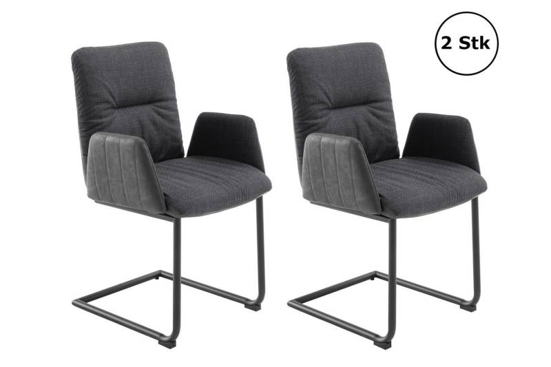 MCA furniture Freischwinger (2er-Set) mit Armlehnen, in anthrazit - 58x92x58 (BxHxT) (2er-Set) von MCA furniture