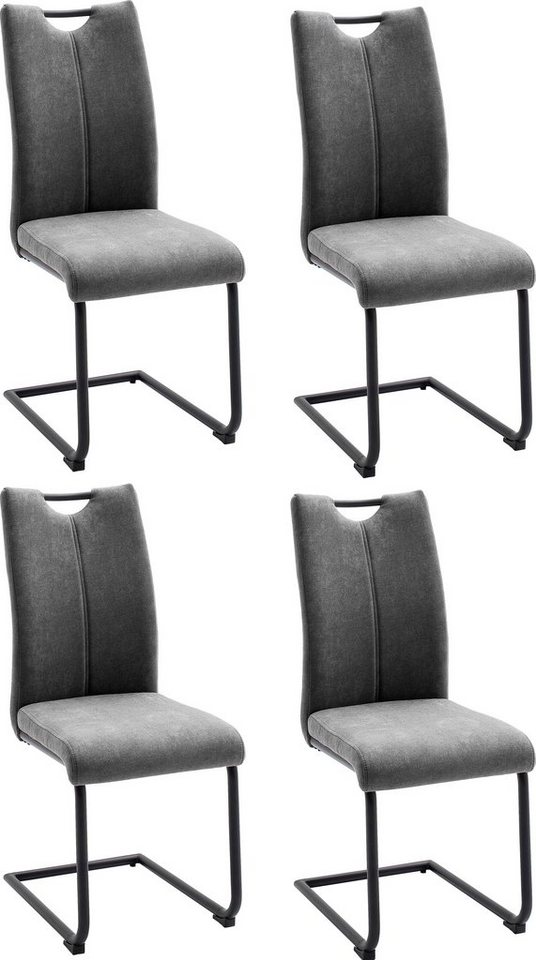 MCA furniture Freischwinger Adana (4 St), (4er-Set), Belastbarkeit 120 kg, mit Griffloch, Sitzhöhe von ca. 48 cm von MCA furniture