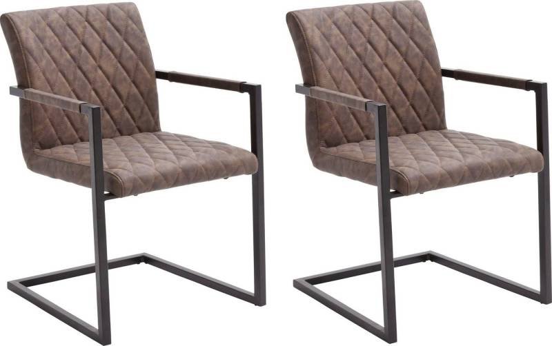 MCA furniture Freischwinger Kian (Set, 2 St), Vintage Kunstleder mit oder ohne Armlehne, Stuhl belastbar bis 120 kg von MCA furniture
