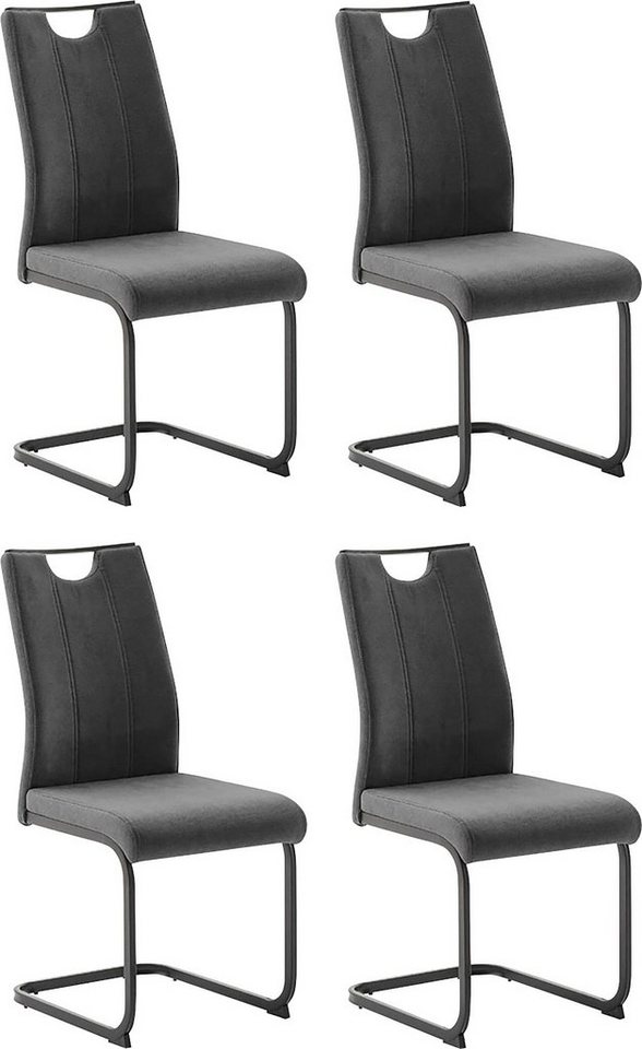 MCA furniture Freischwinger MCA TERESINA Schwingstuhl mit Griffloch, (4er-Set), Schwingstühle mit Griffloch, Komfortsitzhöhe von ca. 48 cm von MCA furniture
