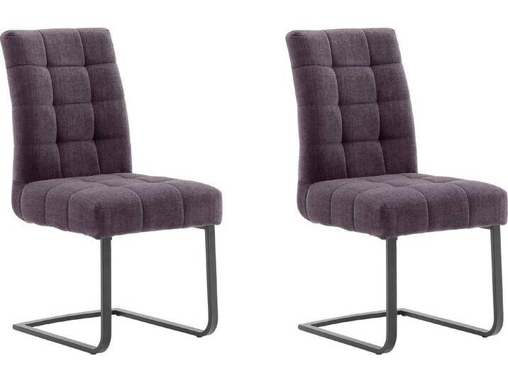 MCA furniture Freischwinger Salta (Set, 2 St), (2er-Set), Gestell-Flachrohr, schwarz matt lackiert, Aqua Clean Bezug, rot, Merlot von MCA-furniture