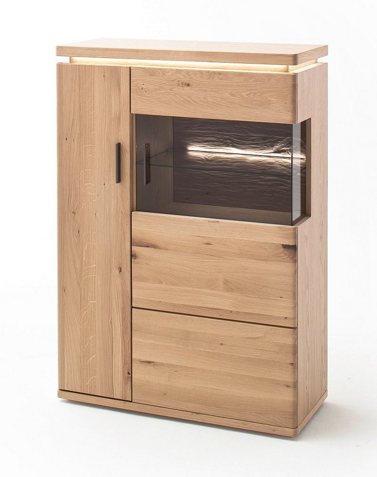 MCA furniture Highboard Highboard Barcelona 2, Balkeneiche Bianco / Eiche von MCA furniture