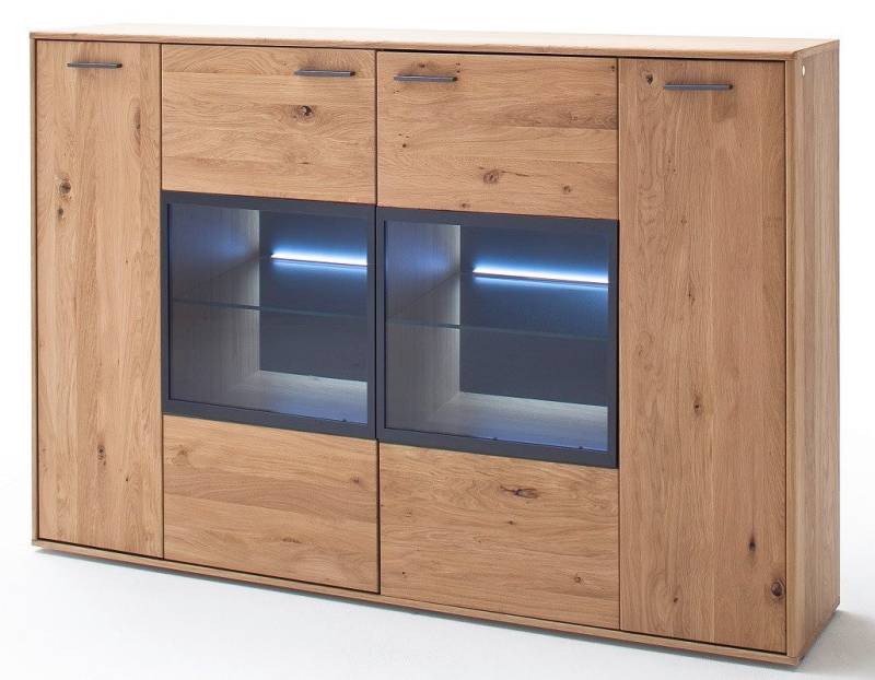 MCA furniture Vitrine Highboard Portland 2, Asteiche Bianco, ohne Beleuchtung von MCA furniture