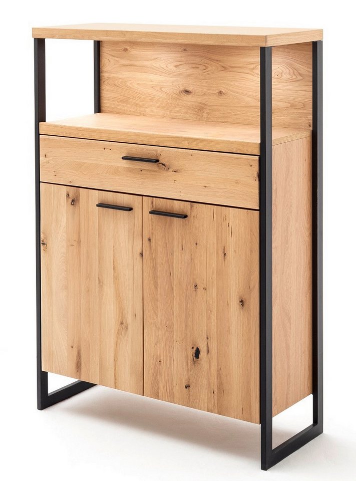 MCA furniture Vitrine Highboard Salerno, Balkeneiche / Eiche Bianco, LED Beleuchtung von MCA furniture