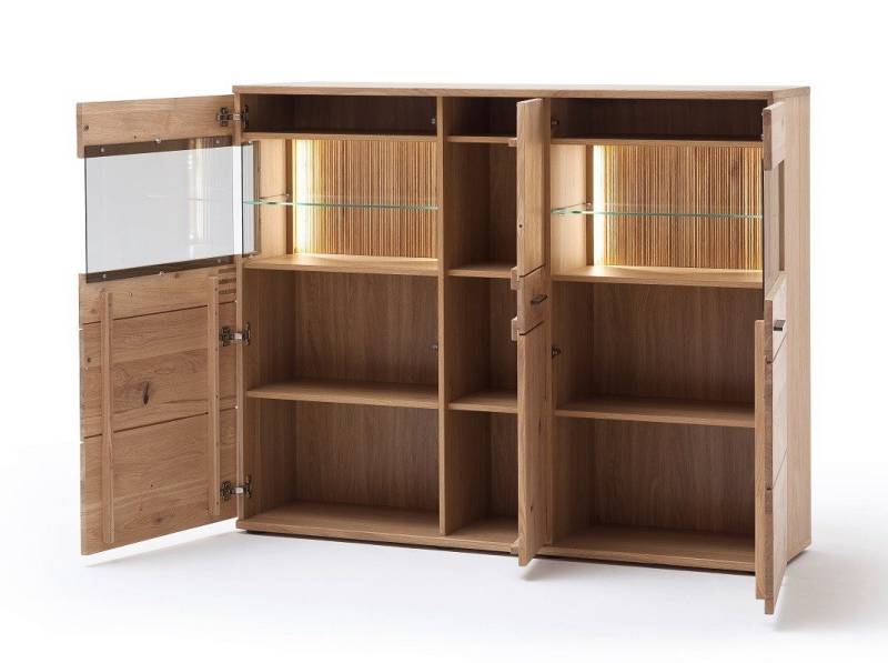 MCA furniture Vitrine Highboard Salvador, Balkeneiche Bianco, ohne Beleuchtung von MCA furniture