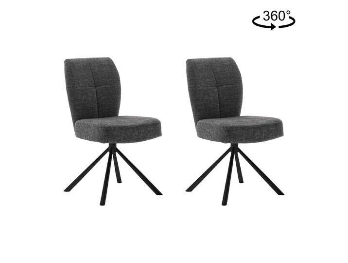 MCA furniture Kea Polsterstuhl im 2er Set mit Drehfunktion Gestell schwarz matt Bezug Feingewebe Anthrazit MCA furniture Kea Polsterstuhl im 2er Set mit Drehfunktion Gestell schwarz matt Bezug Feingewebe Anthrazit von MCA-furniture