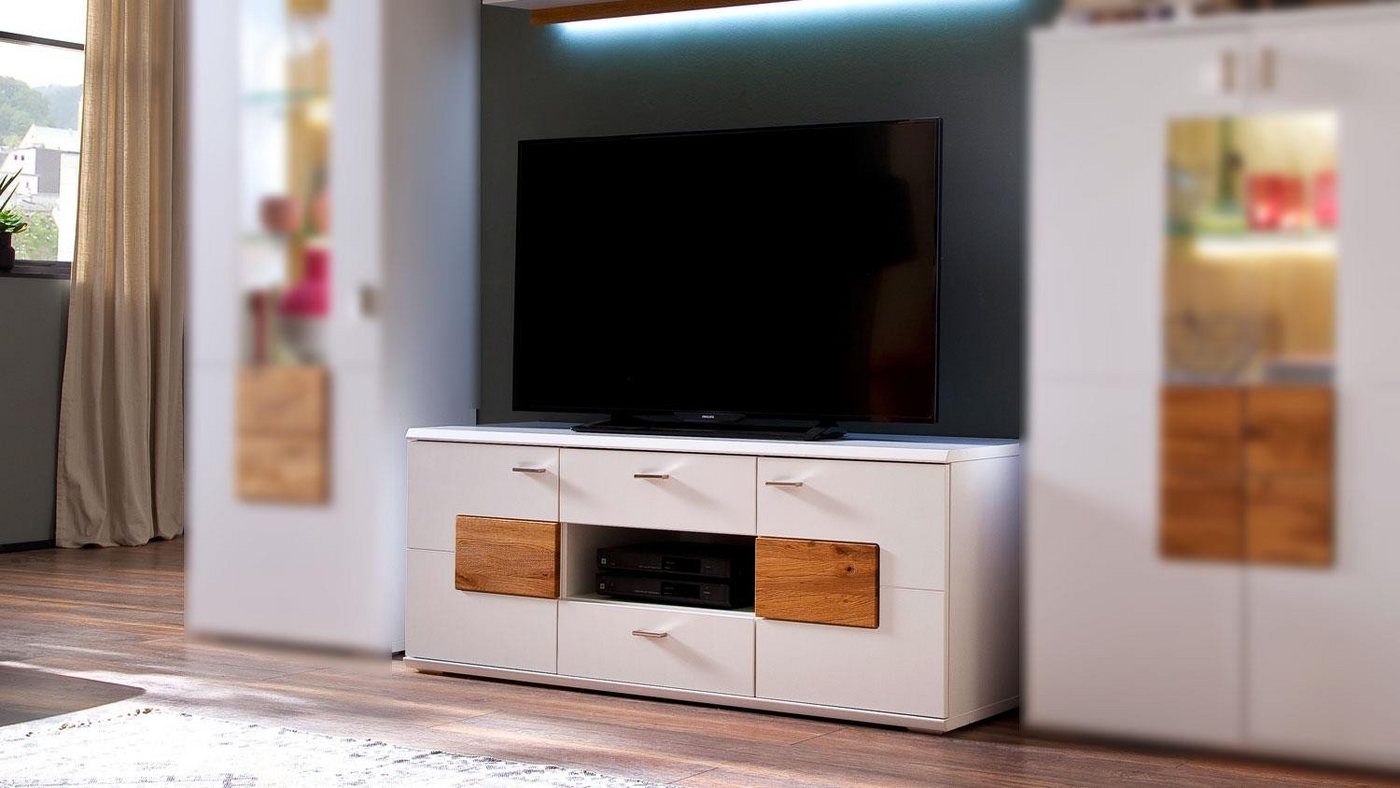 MCA furniture Lowboard TV-Board Kansas weiß matt Lack Wildeiche massiv 140 cm MCA furniture Lowboard TV-Board Kansas weiß matt Lack Wildeiche massiv 140 cm von MCA furniture