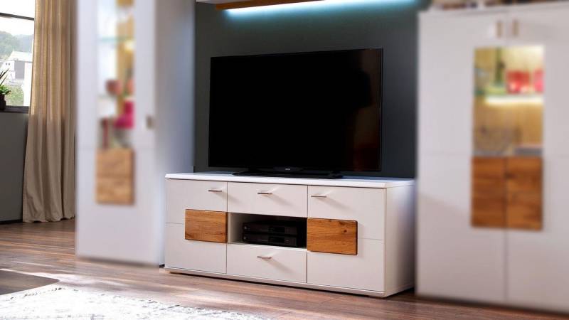 MCA furniture Lowboard TV-Board Kansas weiß matt Lack Wildeiche massiv 140 cm MCA furniture Lowboard TV-Board Kansas weiß matt Lack Wildeiche massiv 140 cm von MCA furniture