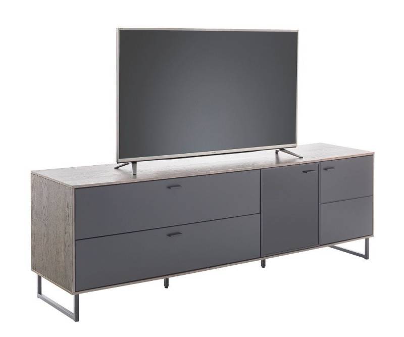 MCA furniture Lowboard TV-Board Venezia, Softblack / Vulcano Eiche, ohne Beleuchtung, Wohnzimmerkommode ca. 208 cm von MCA furniture